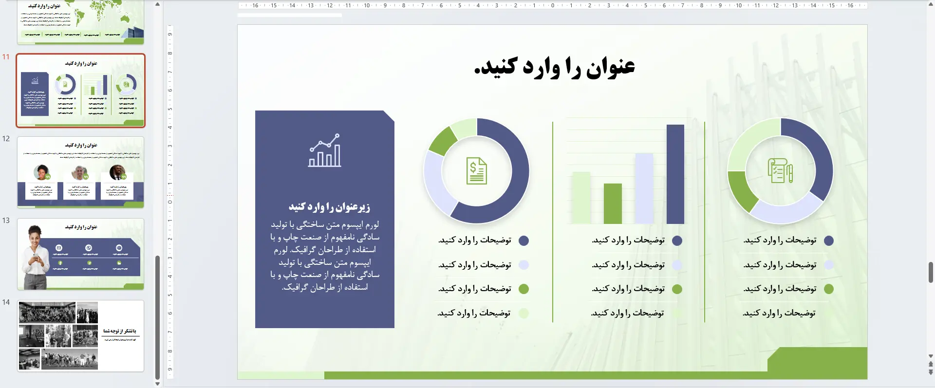 قالب پاورپوینت گزارش عملکرد شرکت